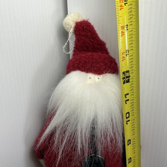 Woof And Poof Santa Plush Vintage Ornament Shelf Sitter 2000 Button Folk Art - Picture 6 of 6